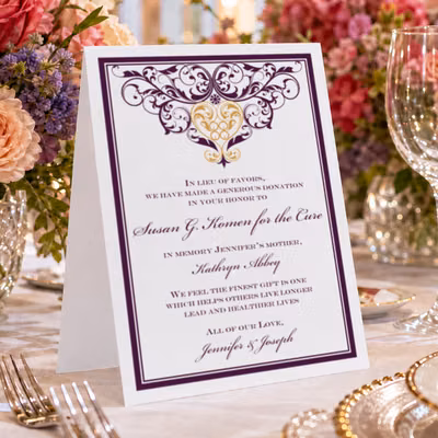 Tented Donation Card